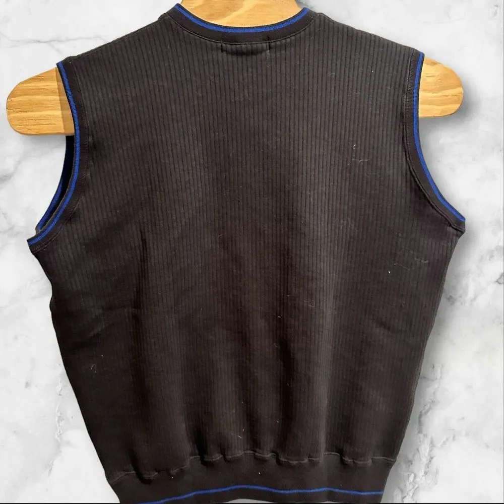 VTG Polo Golf ‎ Sweater Vest Mens Large Black Pullover V-Neck Golf